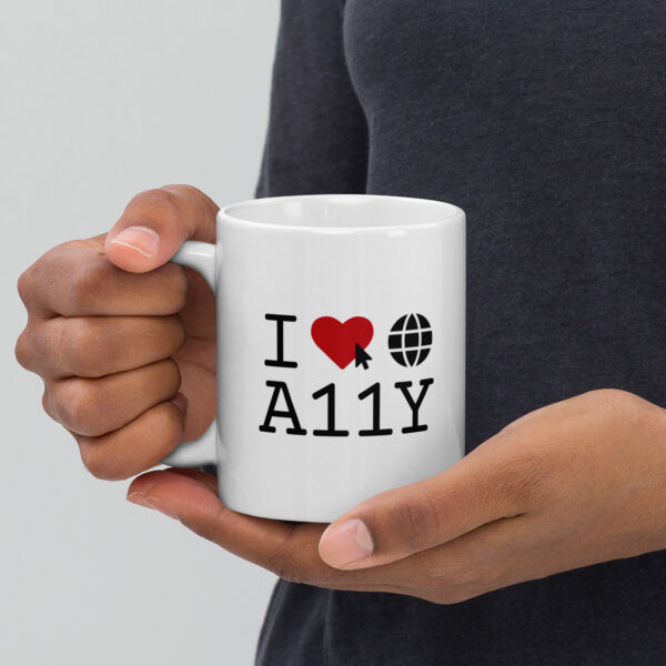 I Love Web Accessibility - White mug