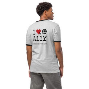 I Love Web Accessibility - Unisex ringer t-shirt