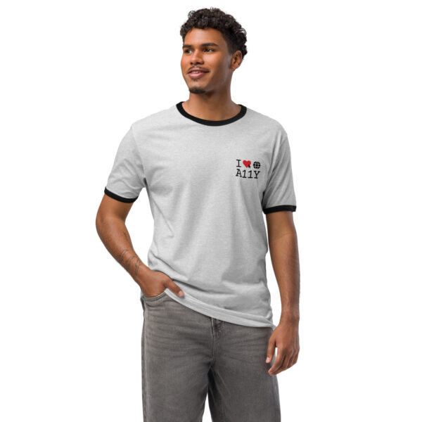I Love Web Accessibility - Unisex ringer t-shirt - Image 2