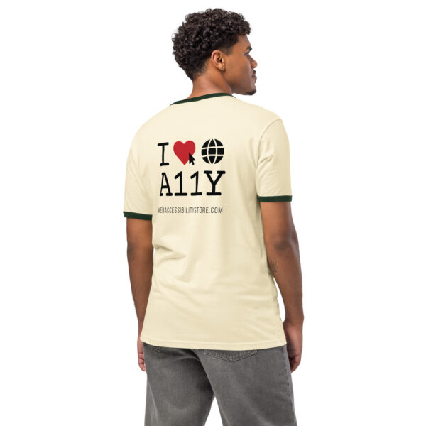 I Love Web Accessibility - Unisex ringer t-shirt - Image 3