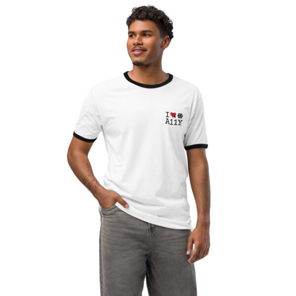 I Love Web Accessibility - Unisex ringer t-shirt - Image 6